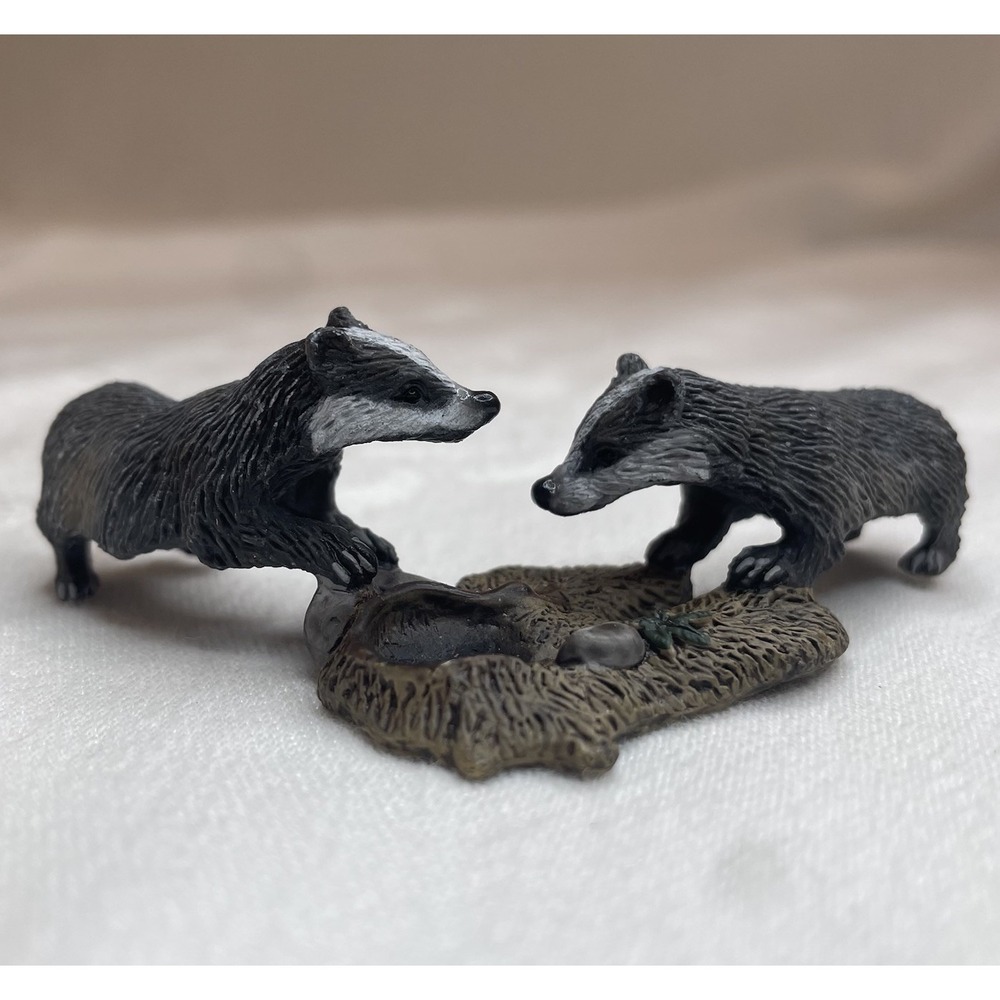 Schleich Badger Cubs Figure 2010 Wildlife Babies 14651 Retired Rare Figurine Toy